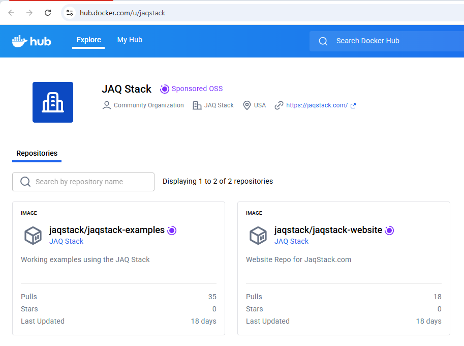 JAQ Stack is part of the Docker Sponsored OSS Program
